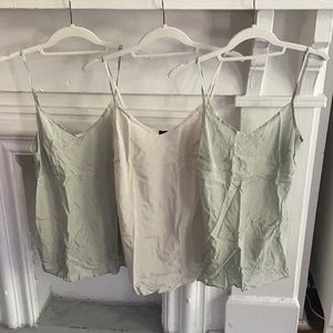 LOT of 3 100 percent silk J crew camisoles 2 S 1xs